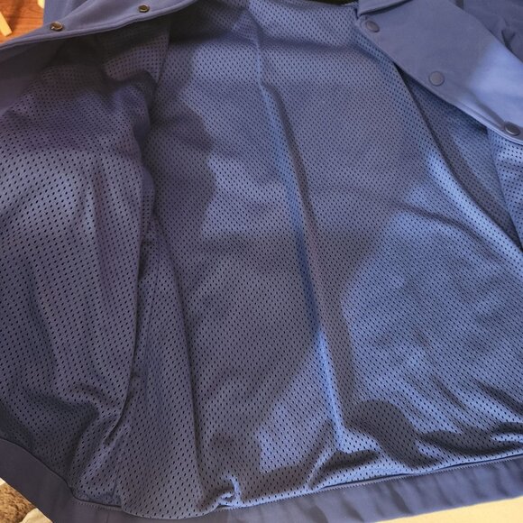 Zara Mens Blue Graphic Lightweight Jacket With Snap Buttons & Face Design - Picture 12 of 15
